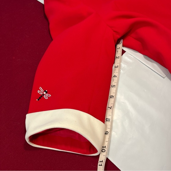 John Meyer of Norwich RED Dragonfly Blazer Skirt SET Business Suit Women’s Sz 12 - Picture 11 of 16